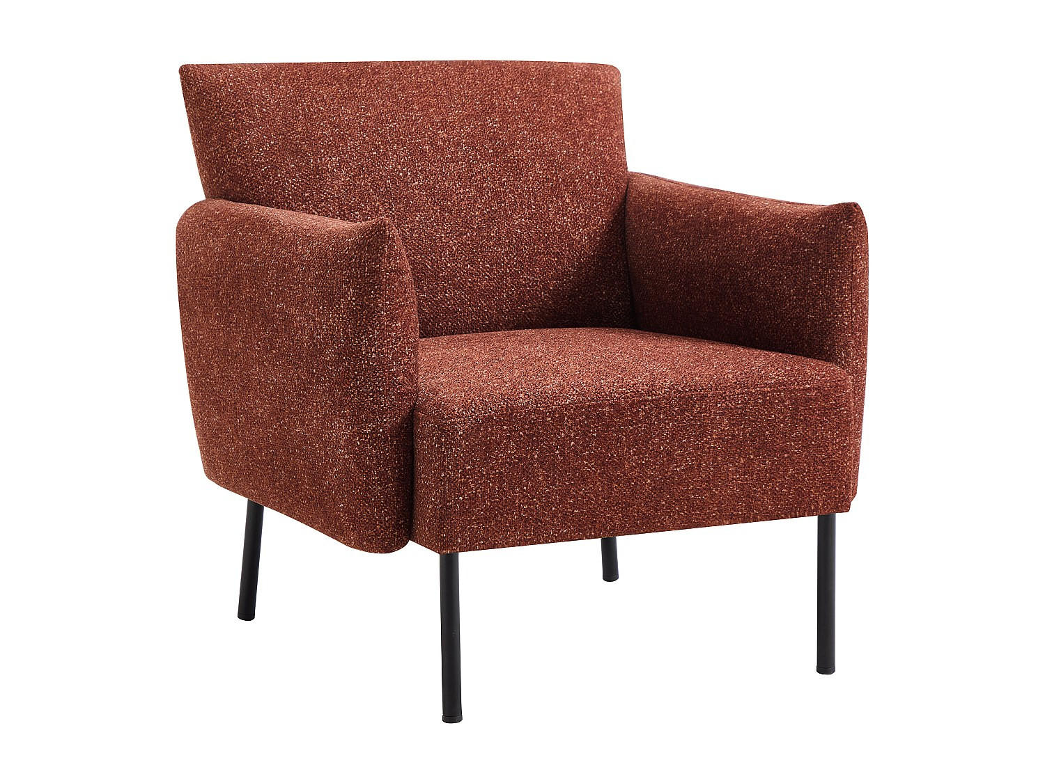 SESSEL - Strukturstoff Terracotta - GERALDIA - Braun, Textil (78/80/81cm) - Vente-Unique