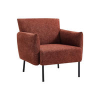 SESSEL - Strukturstoff Terracotta - GERALDIA - Braun, Textil (78/80/81cm) - Vente-Unique