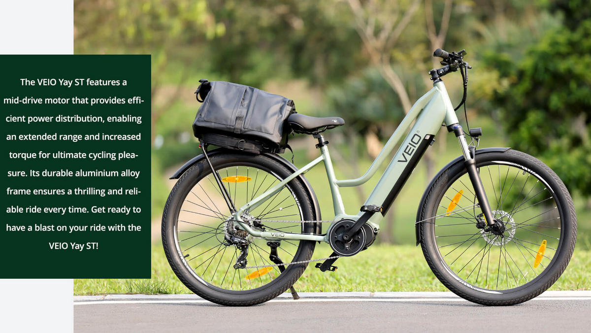 E-BIKE VEIO Yay ST – Mittelantrieb E-Bike mit 70 Nm, 150 km Reichweite, 27,5" Reifen, 7-Gang Shimano, Hydraulikfederung & Scheibenbremsen - Grün, Metall (80cm)