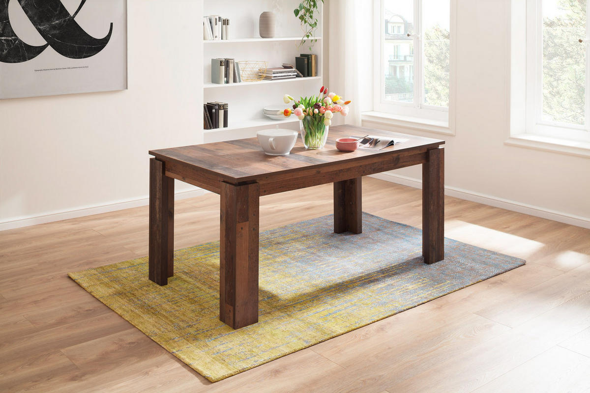 ESSTISCH Old Wood Dekor - Braun, Holzwerkstoff (90/160/77cm) - ebuy24