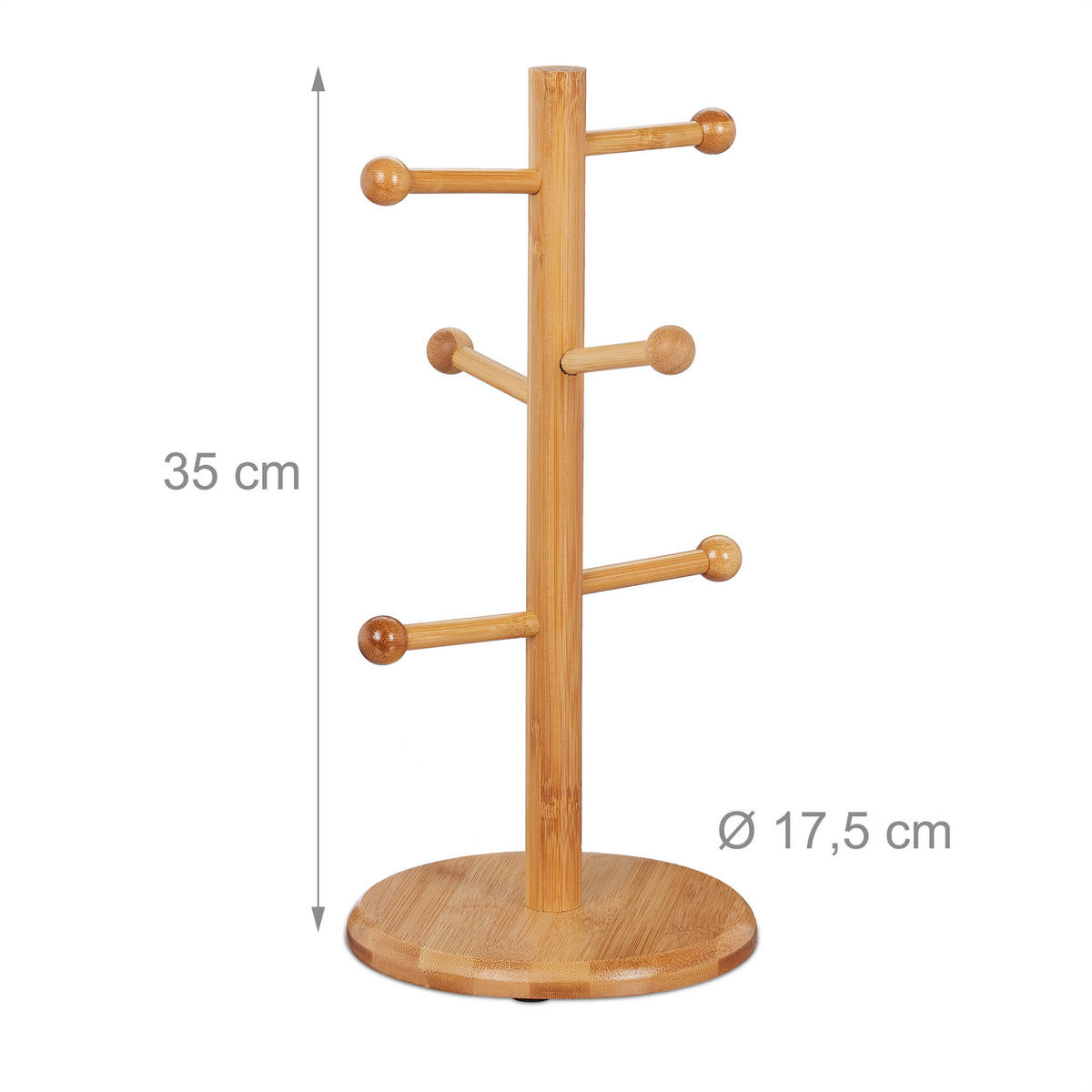 STOJALO za perece - svetlo rjava, les (17.5/35/17.5cm) - Relaxdays