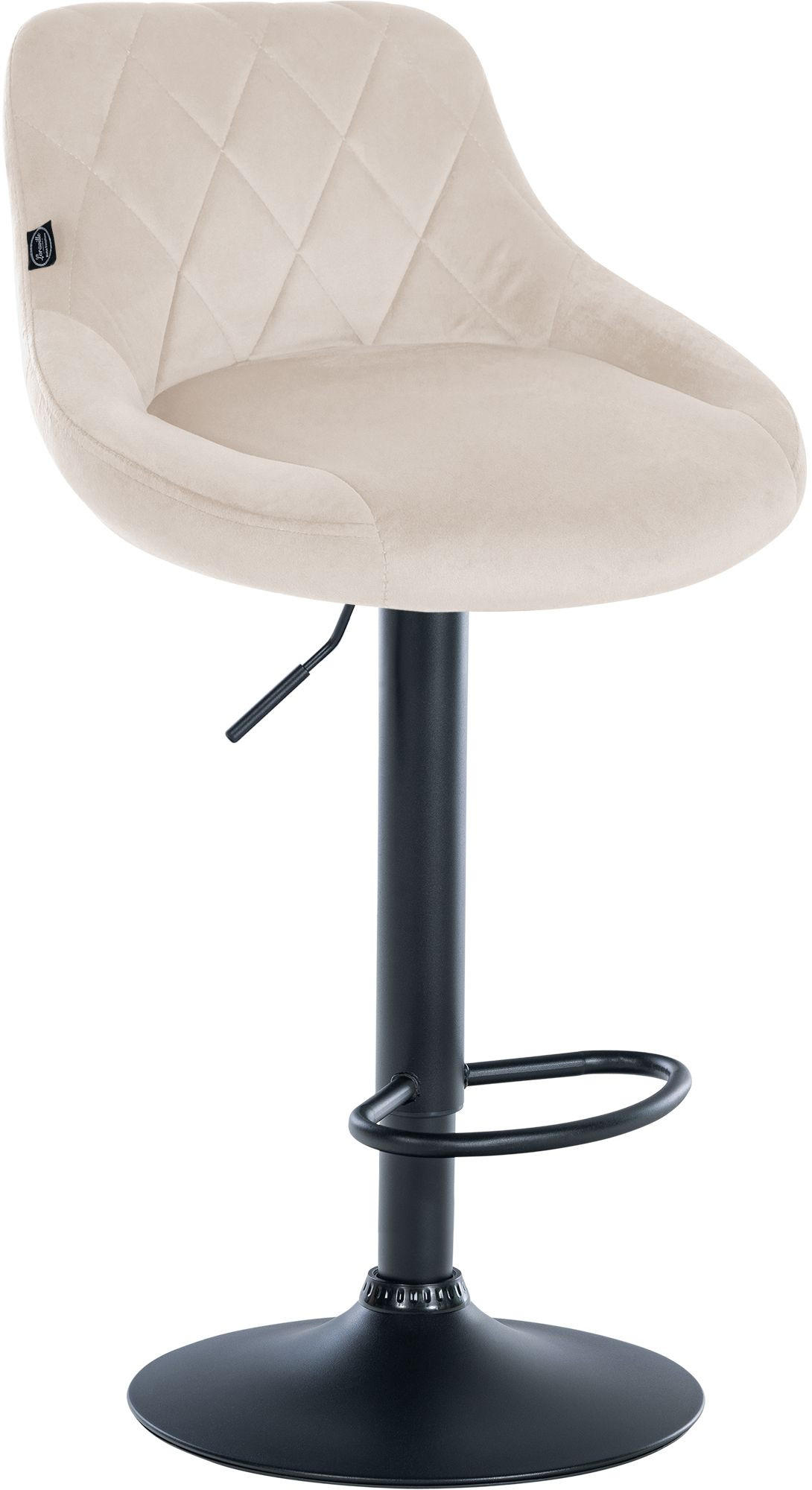 BARHOCKER Stoff creme - Creme/Schwarz, Textil/Metall (46/83/49cm) - CLP