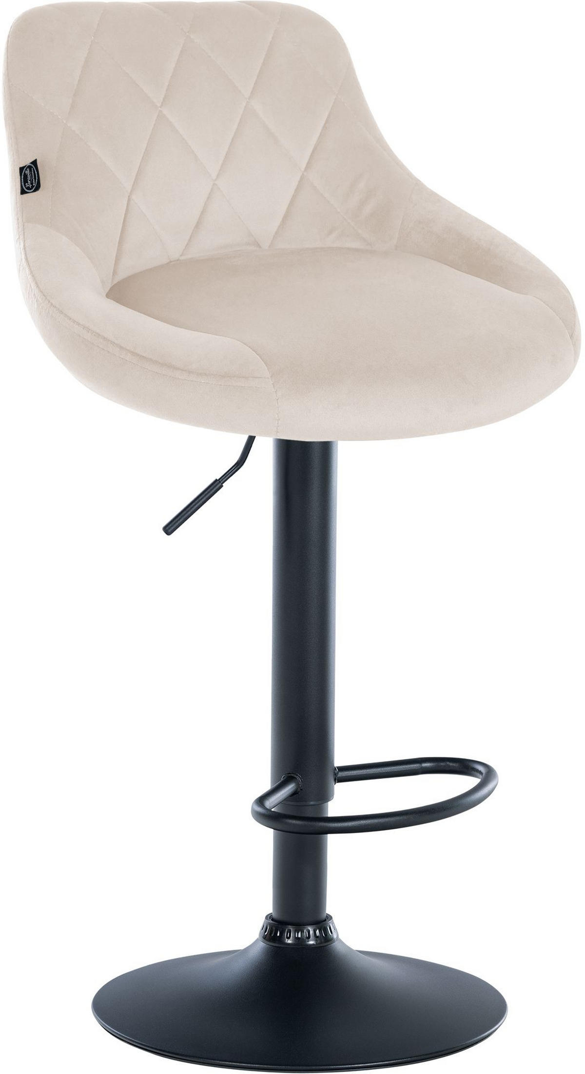 BARHOCKER Stoff creme - Creme/Schwarz, Textil/Metall (46/83/49cm) - CLP