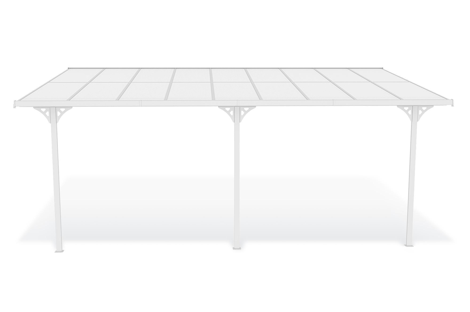 PERGOLA / CARPORT Kleo Weiß 5,5m x 3m - Weiß, Metall (556/270/300cm) - Cazeboo