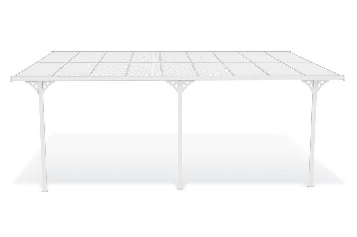 PERGOLA / CARPORT Kleo Weiß 5,5m x 3m - Weiß, Metall (556/270/300cm) - Cazeboo