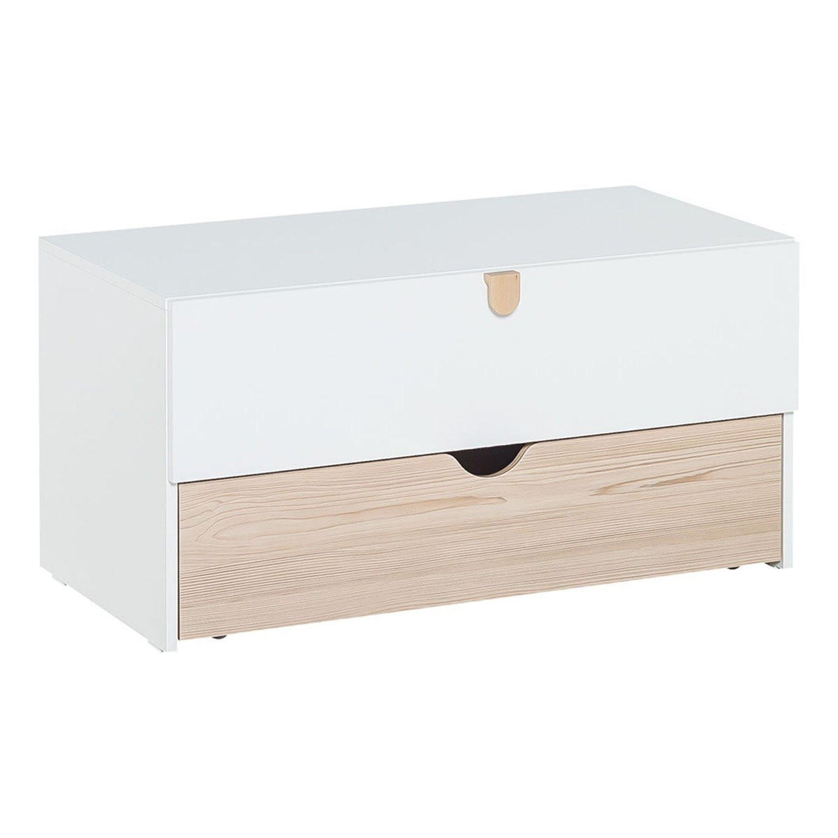 KOMMODE 2 Schubladen, davon 1 beweglich - Stige - 94/47/49 cm - Weiß, Holzwerkstoff (47/49/94cm) - Calicosy