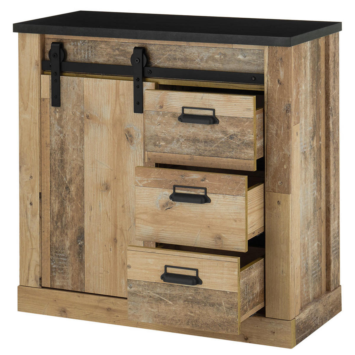 KOMMODE Shelton-61 - Braun, Holzwerkstoff (93/91/43cm) - Lomado