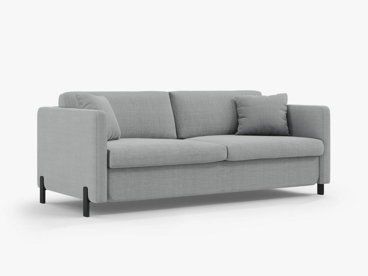SOFA ausklappbar Gloria aus strukturiertem Stoff hellgrau 2 Sitzplätze - Hellgrau, Textil (102/80/182cm) - Micadoni