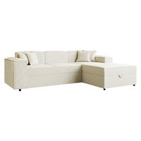 ECKSOFA Santos L, Seite: Rechts - Creme/Schwarz, Holzwerkstoff/Kunststoff (253/166cm) - MIRJAN24