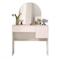SCHMINKTISCH in Weiß Frisiertisch mit Schubladen und Spiegel für Schlafzimmer, B90/T40/H135cm - Weiß, Glas/Holzwerkstoff (90/135/40cm) - STILVORA