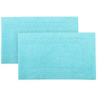BADEMATTE, 2er-Set, 50x70 cm, 100% Baumwolle, Blau - Blau, Textil (50/70cm) - Zollner