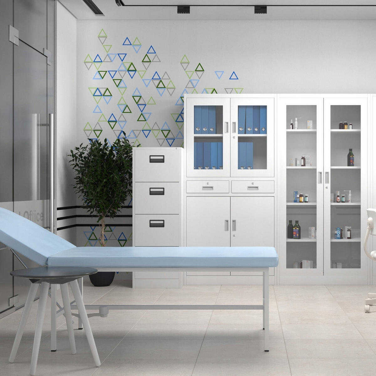 AKTENSCHRANK JAN H - Anthrazit/Weiß, Metall (90/195/40cm) - Jan Nowak