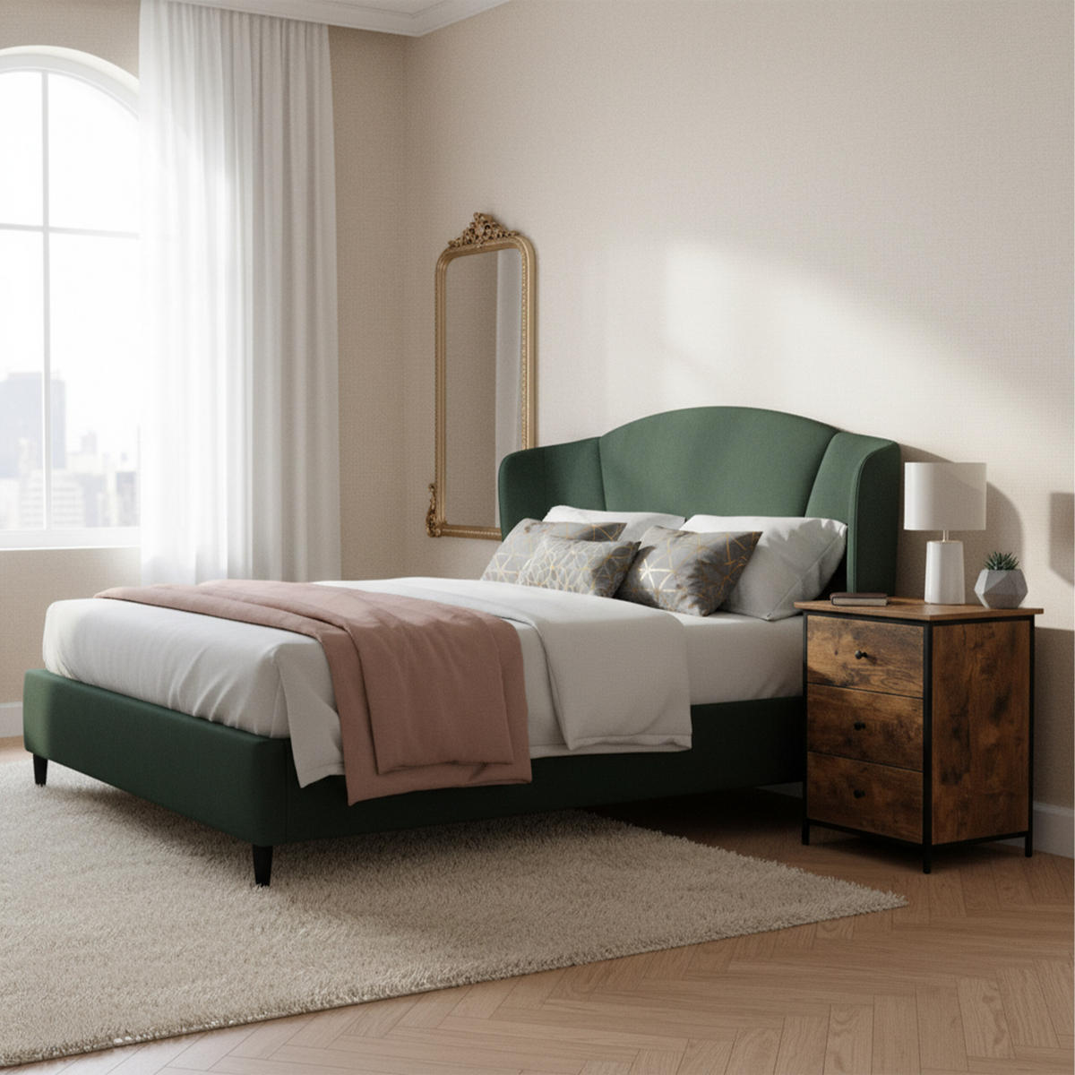 NACHTTISCH - Braun, Holzwerkstoff/Metall (40/60/40cm) - Relaxdays