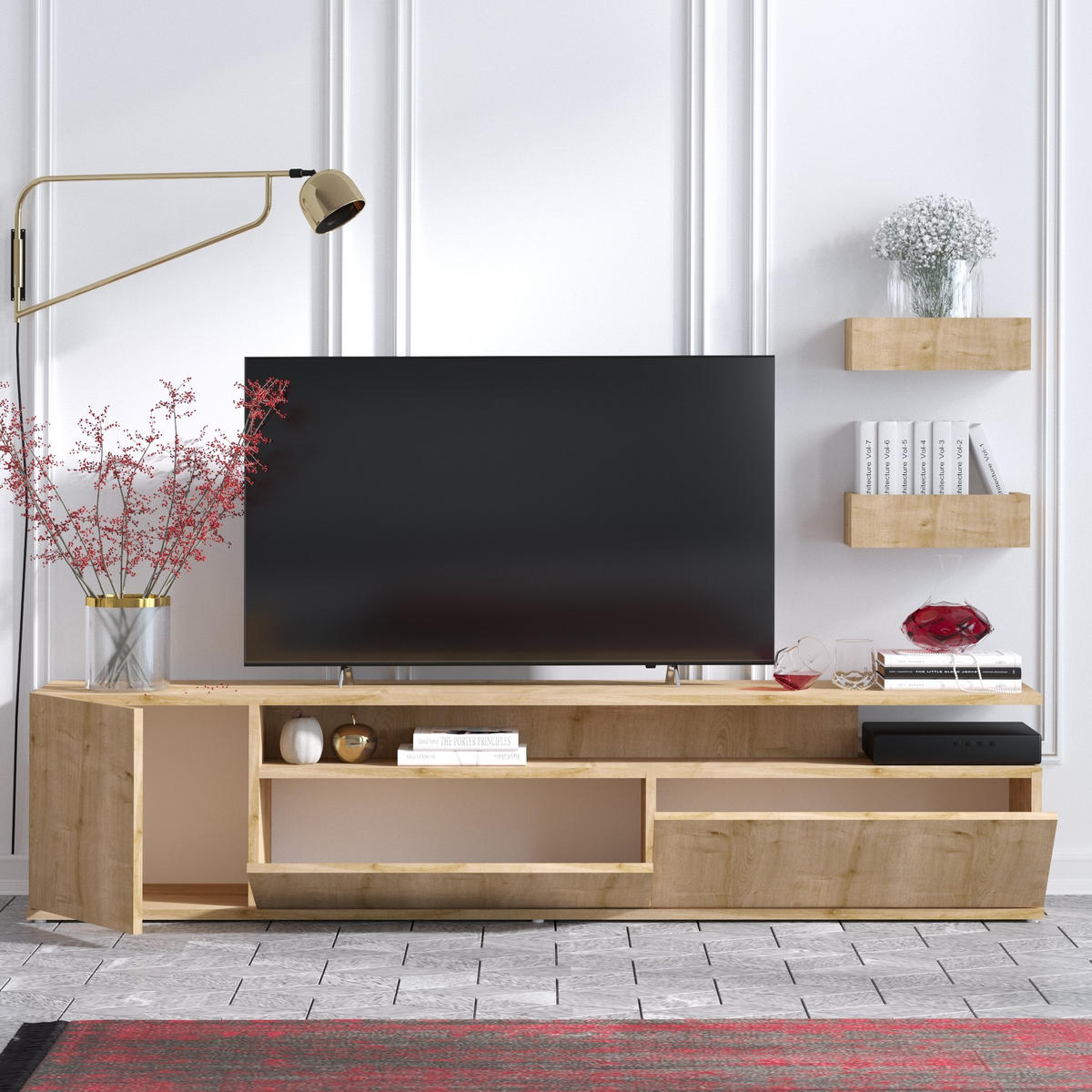 TV-MÖBEL alika beige - Beige, Holz (35/45/180cm) - Habitat Garten