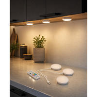 LED-SPOT-SET Northpoint 3er RGB & Warmweiß wiederaufladbar dimmbar mit Fernbedienung & Timer - Weiß, Kunststoff (3.6/7.8/7.8cm) - Northpoint