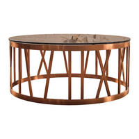 COUCHTISCH MELLA Rosé Glas - Roségold/Rosa, Glas/Metall (100/100/43cm) - KAWOLA