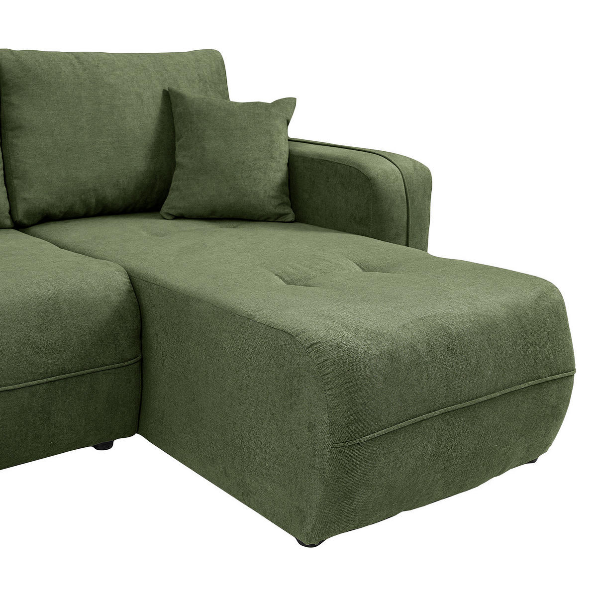 WOHNLANDSCHAFT - Schwarz/Grün, Kunststoff/Textil (312/82/145cm) - home24