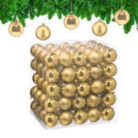 100XWEIHNACHTSKUGELN - Goldfarben, Kunststoff (6/7/6cm) - Relaxdays