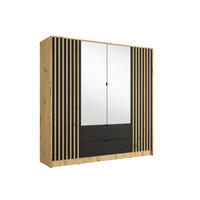 KLEIDERSCHRANK KAVORA 20 - 200×200,5×54,5 cm mit 4 Türen & 2 Schubladen Artisan Eiche - Eiche Artisan, Holzwerkstoff (200/200.5/54.5cm) - Milaros Markt