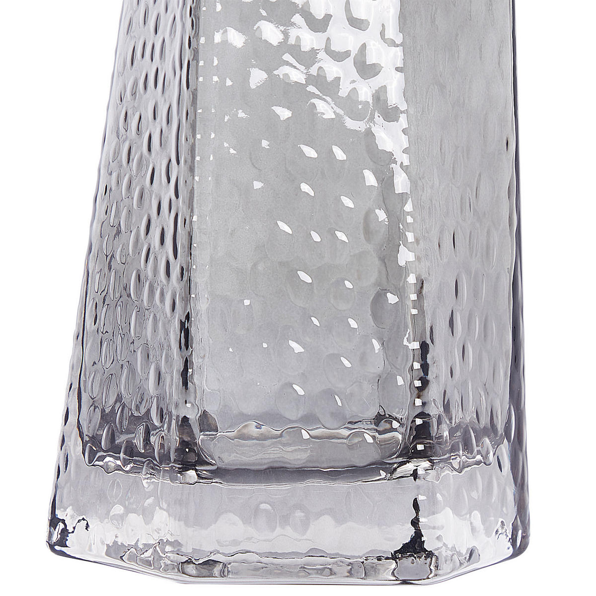 BLUMENVASE Glas grau Lilaia - Grau, Glas (27cm) - Beliani