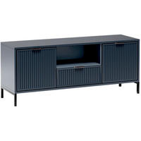 LOWBOARD Linna mit zwei Türen dunkelblau 135 cm - Schwarz/Dunkelblau, Holzwerkstoff/Metall (135/56/40cm) - Beautysofa