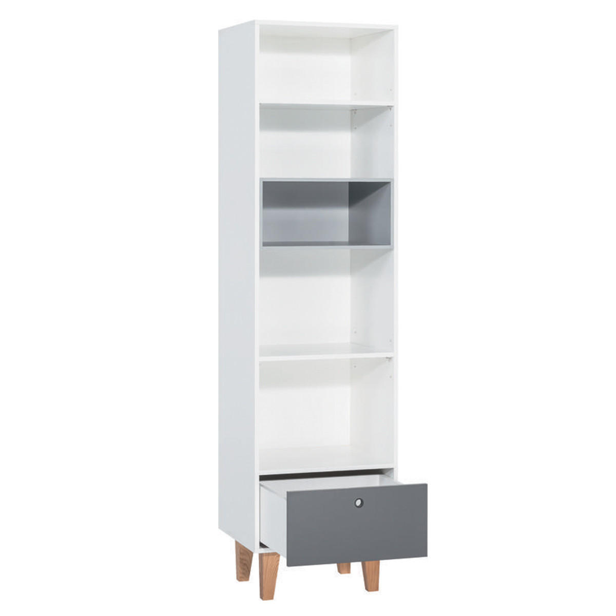 KNIHOVNA šedá - šedá, kompozitní dřevo (45/201.5/53.5cm) - Petits-meubles