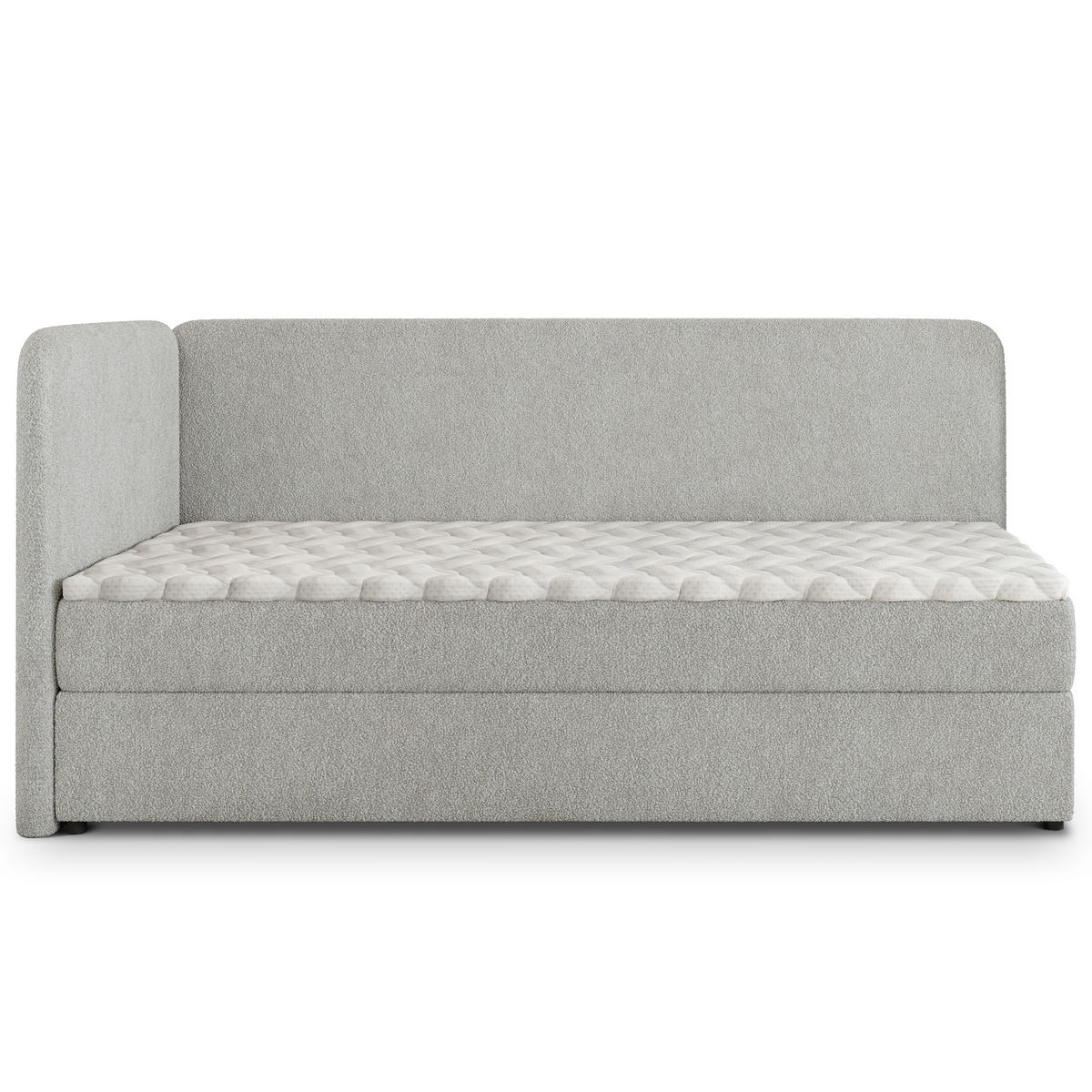 POSTEL BOXSPRING GINA 90x200 cm, s matrací a úložným prostorem, světle šedá - světle šedá, kompozitní dřevo/textil (90/200cm) - MASSENO