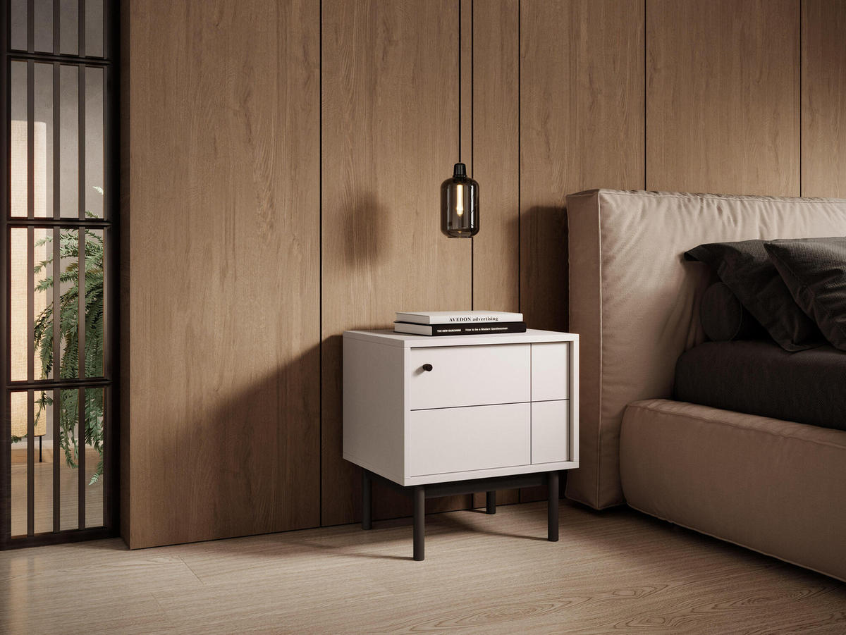 NACHTTISCH JAPANDI Beige 54x39x57 cm - Beige, Holzwerkstoff (54/57/39cm) - FURNLUX
