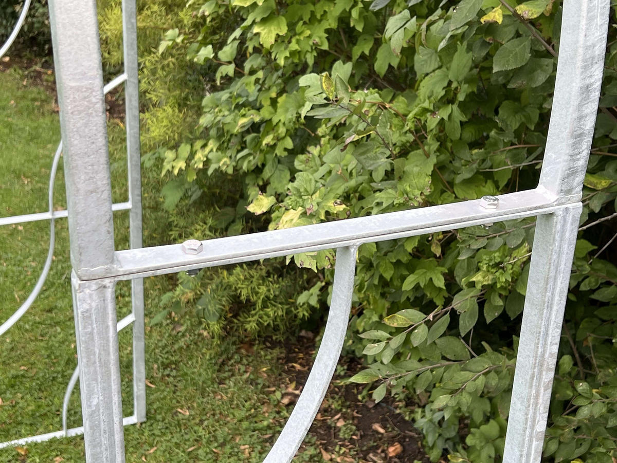 ROSENBOGEN Metall Verzinkt Massiv 150 cm Torbogen - Grau, Metall (150/196/40cm) - DanDiBo