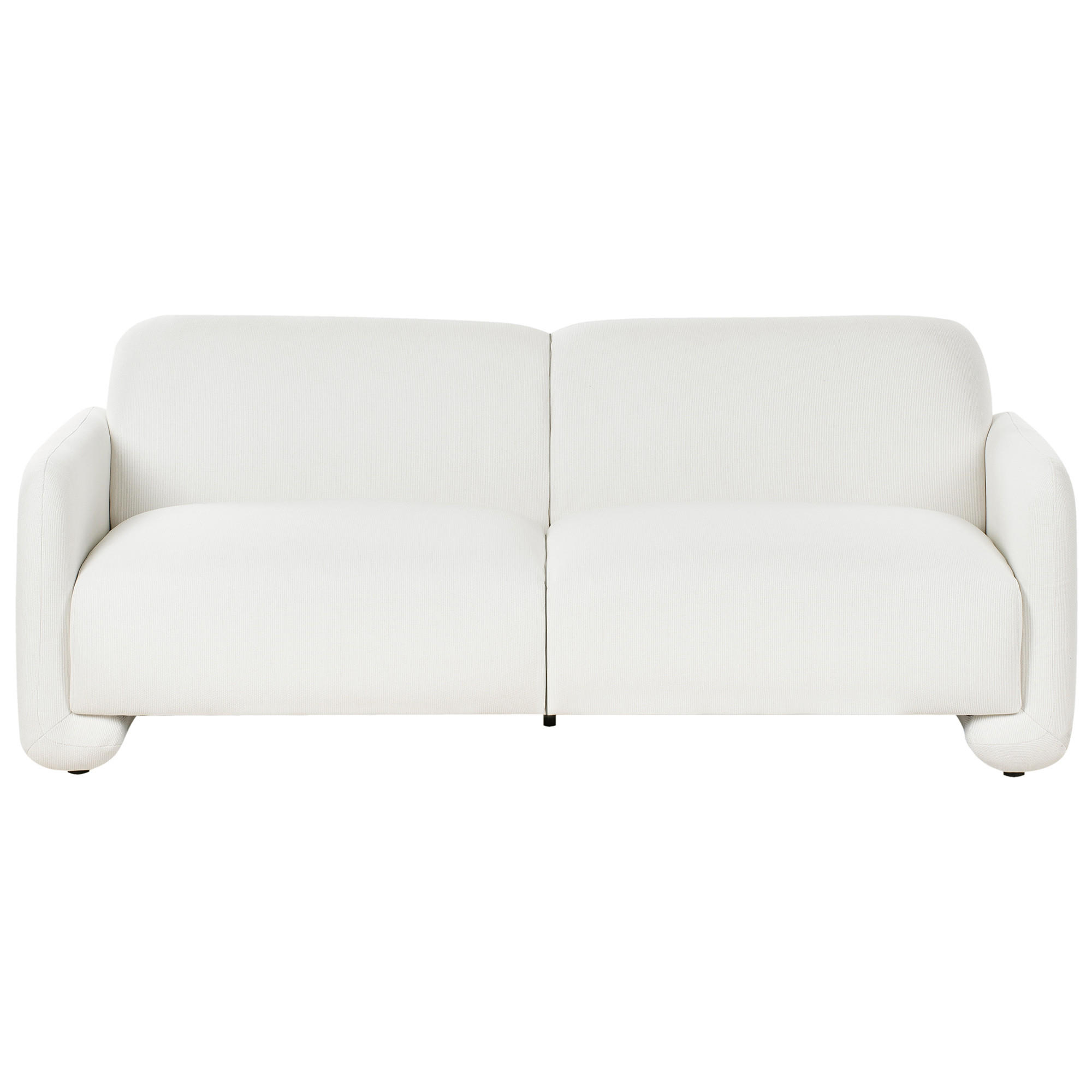 3-SITZER-SOFA Stoff Weiß Saland - Weiß, Textil (202/82/82cm) - Beliani