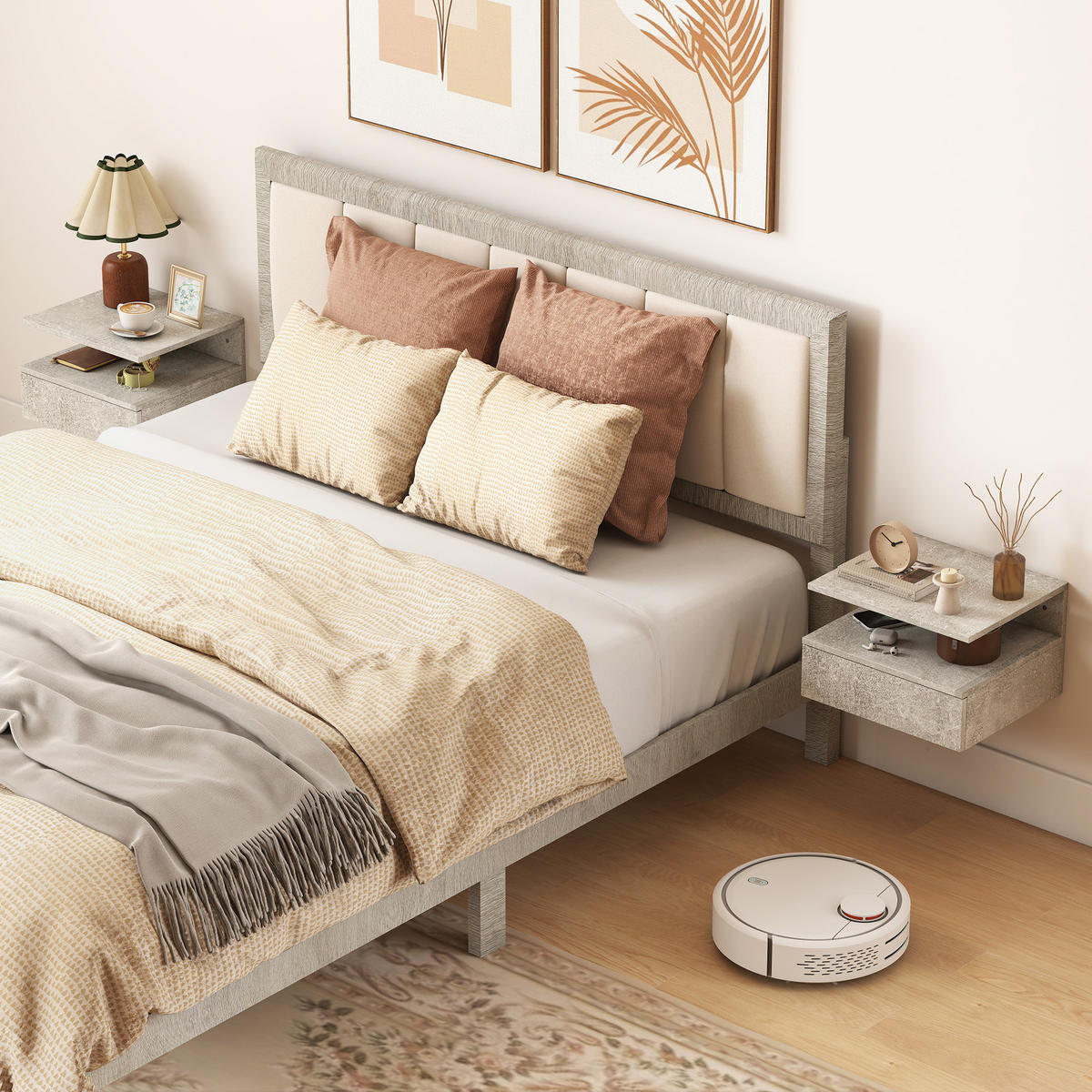 NACHTTISCH Zementgrau 1 Stück - Beige, Kunststoff (32/22.5/35cm) - GiPP