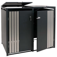 2ER-MÜLLTONNENVERKLEIDUNG Anthrazit, Silber - Anthrazit/Silberfarben, Metall (132/122/84cm) - MCW