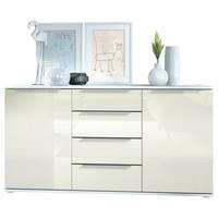 SIDEBOARD Porto Creme Hochglanz - Creme, Holzwerkstoff (139/72.5/35cm) - Vladon