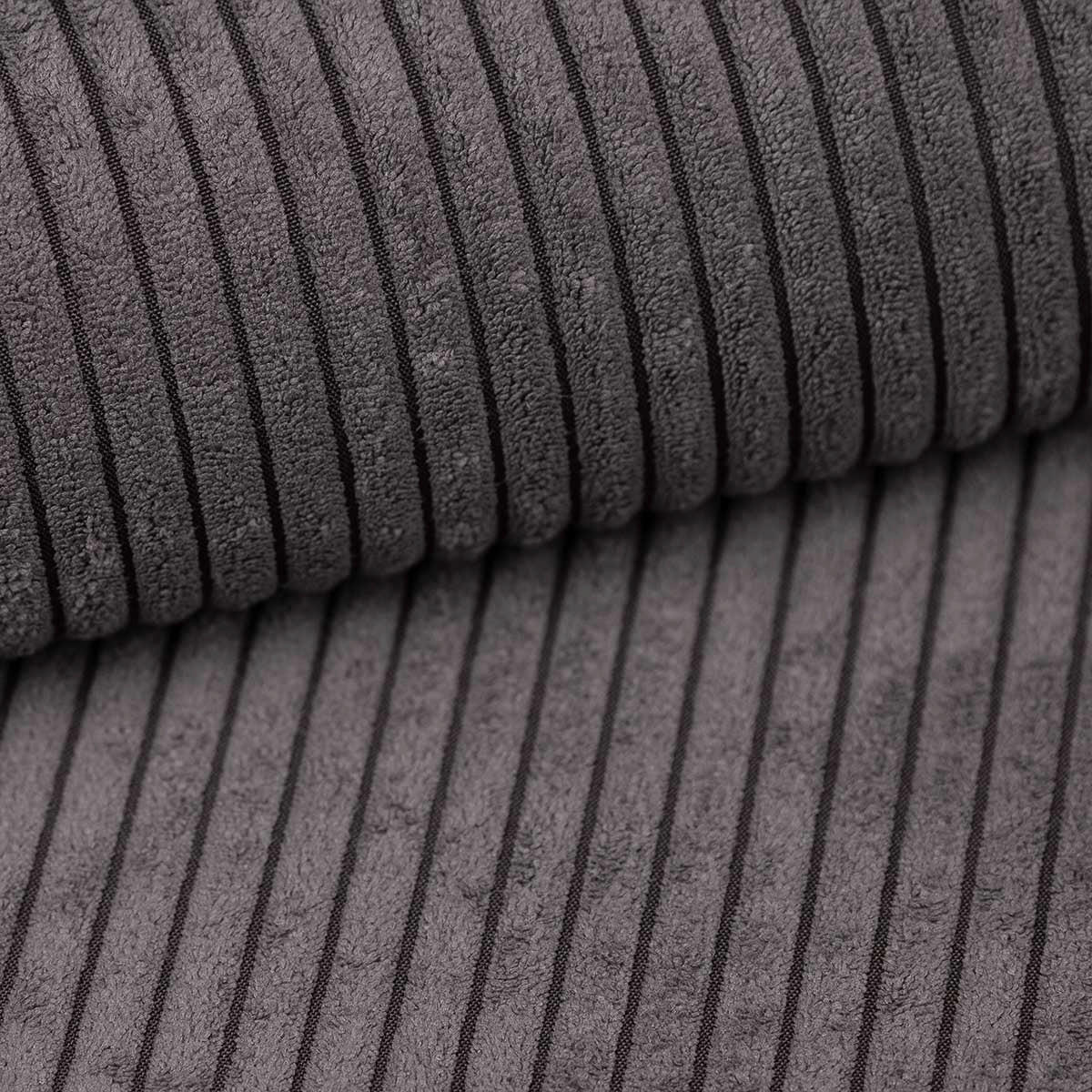 ECKSOFA PARIS – L-Form mit Schlaffunktion & Bettkasten Flauschiger Cord Stoff POSO Anthrazit - Anthrazit, Kunststoff (239/222cm) - Wohnideebilder