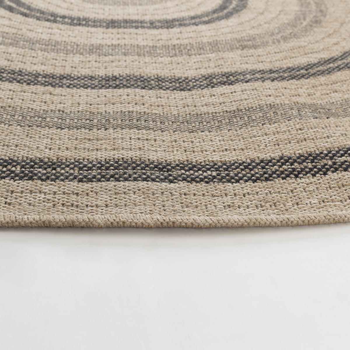 OUTDOORTEPPICH Rhonda Rund Jute-Optik Ø 160 cm Schwarz - Schwarz, Textil (160/160cm) - LIVABLISS
