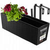 BLUMENKASTEN mit Einsatz und 2 Griffe 56 cm, Schwarz - Schwarz, Kunststoff (18/56cm) - KADAX