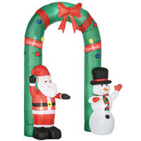 AUFBLASBARER Weihnachtsbogen, Polyester, Mehrfarbig - Multicolor, Kunststoff (80/245/198cm) - HOMCOM