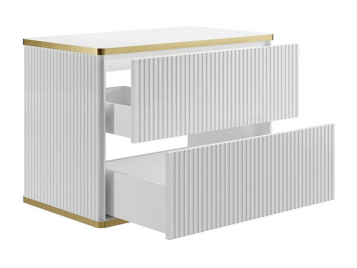 WASCHBECKENUNTERSCHRANK - 80cm x 47cm - MDF - weiß - KELIZA - Weiß, Holz (80/54/47cm) - Vente-Unique