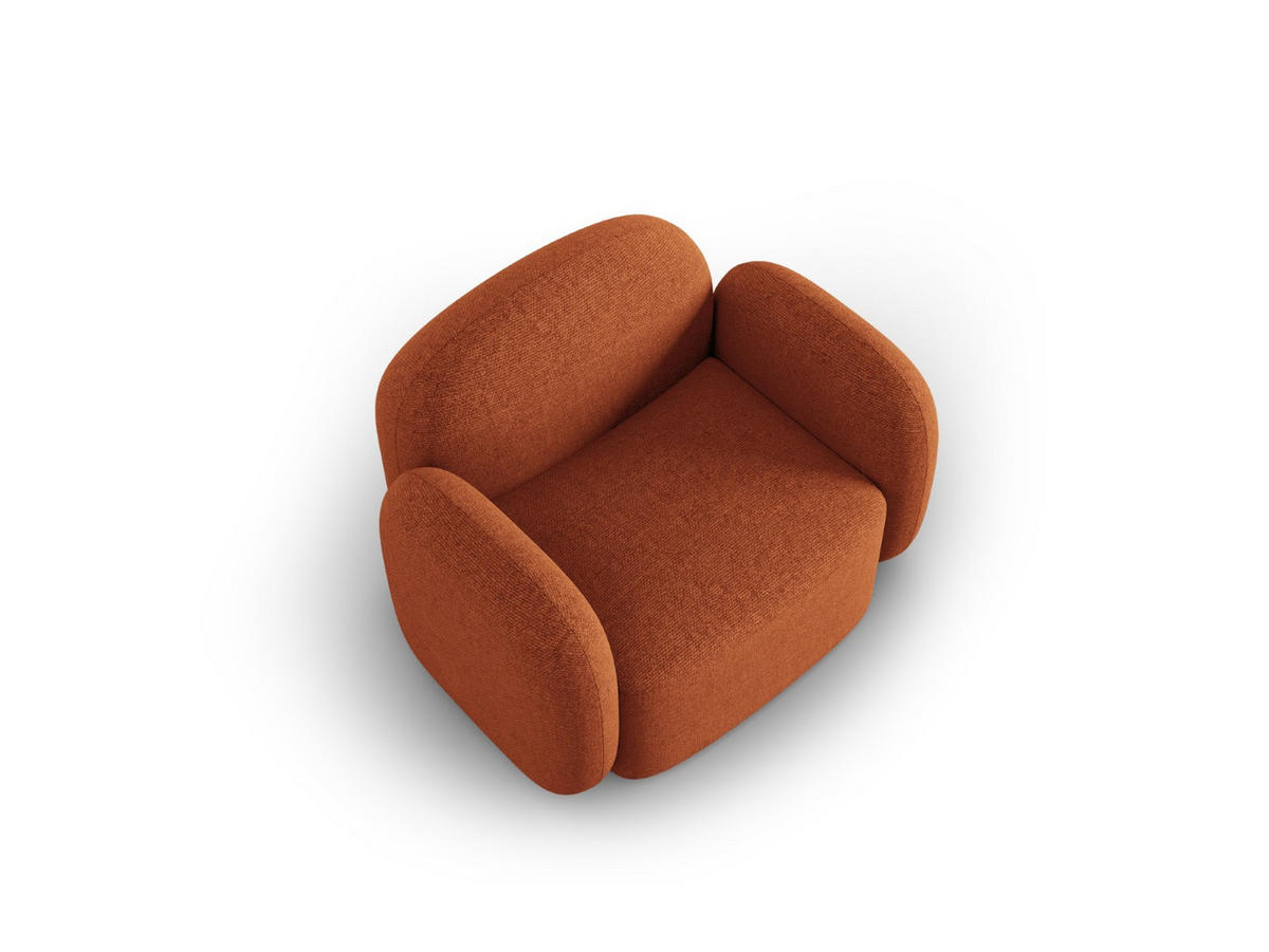 SESSEL Blair aus Chenille-Stoff mischung terrakotta - Terra cotta, Textil (87/80/119cm) - Micadoni