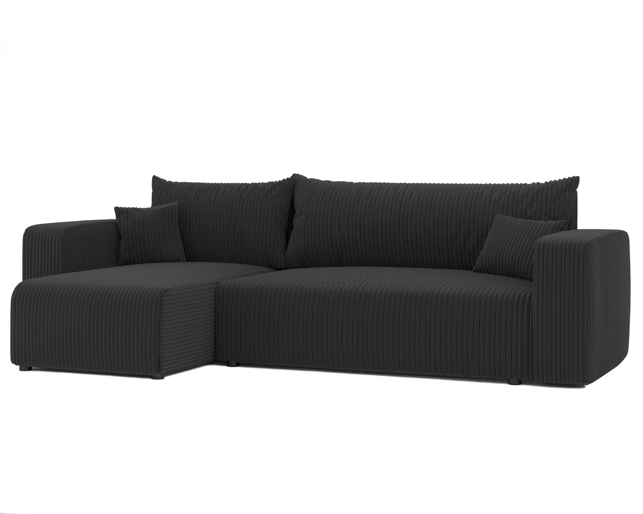Fun Möbel Ecksofa Schwarz 248x145 cm