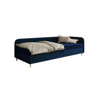 BOXBETT MIKO 100x200 mit Matratze H3, Bonell und Topper RIVIERA 81+LINCOLN 77 - Dunkelblau, Textil (100/200cm) - Bedante