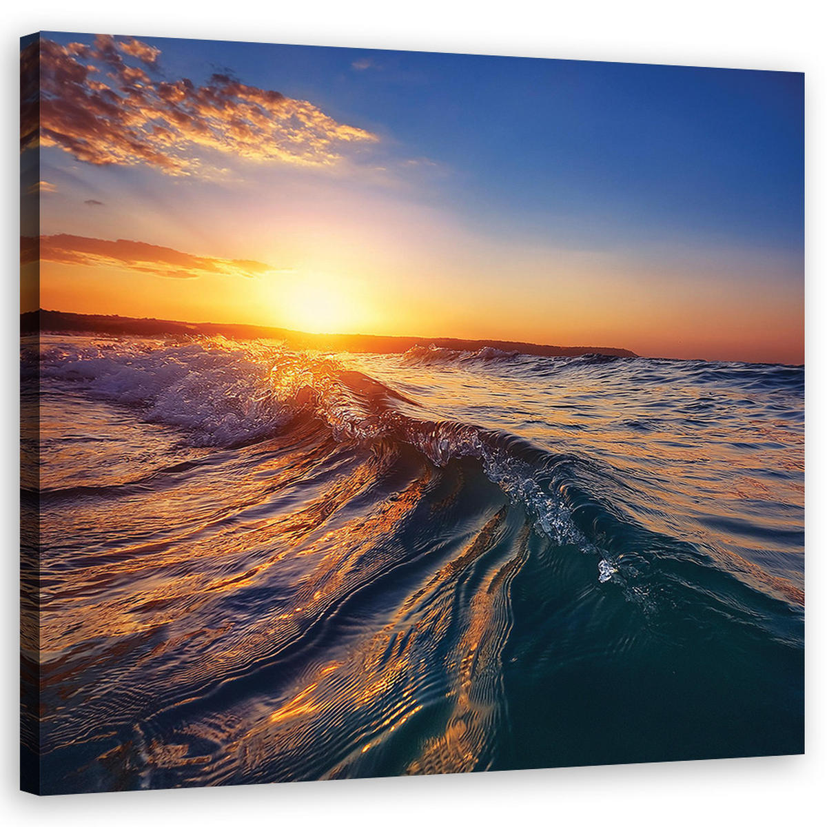 WANDBILD meereswelle landschaft - Blau, Textil (40/40cm) - Feeby