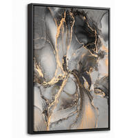 LEINWAND Bilder mit Rahmen - Grau - Luxus - Gold - Marmor - 20x30 - Dunkelgrau, Textil (20/30cm) - MuchoWow