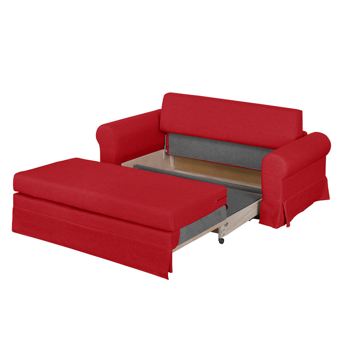 SCHLAFSOFA mit Husse - Rot, Textil (205/90/90cm) - home24
