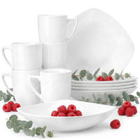 FRÜHSTÜCKS-GESCHIRRSET CARLINA 6-Personen 12-tlg - Weiß, Keramik (20/2/20cm) - KONSIMO®