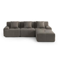 ECKSOFA Chenille Aschbraun - Braun, Textil (260/190cm) - MILYsofa