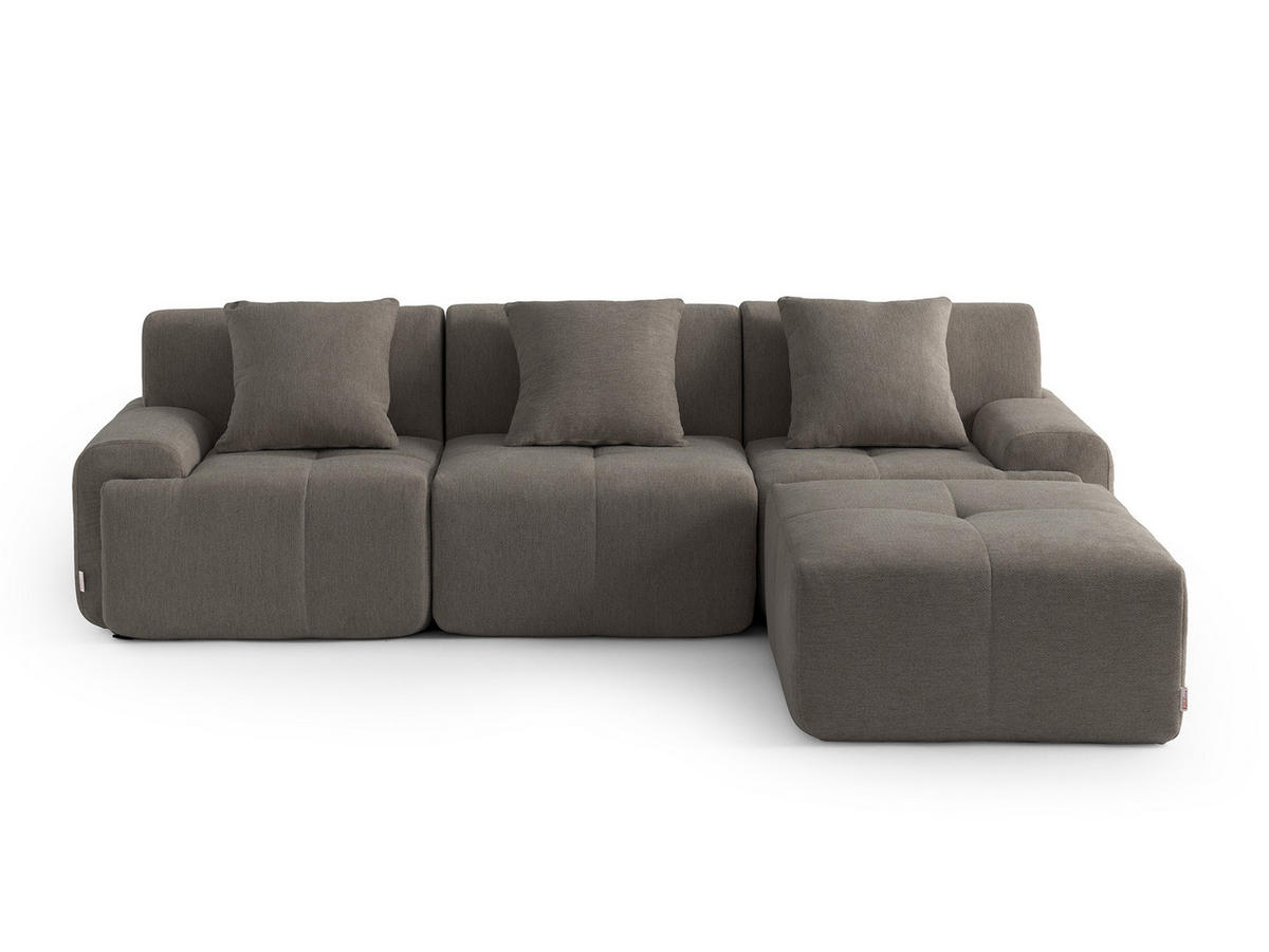 ECKSOFA Chenille Aschbraun - Braun, Textil (260/190cm) - MILYsofa