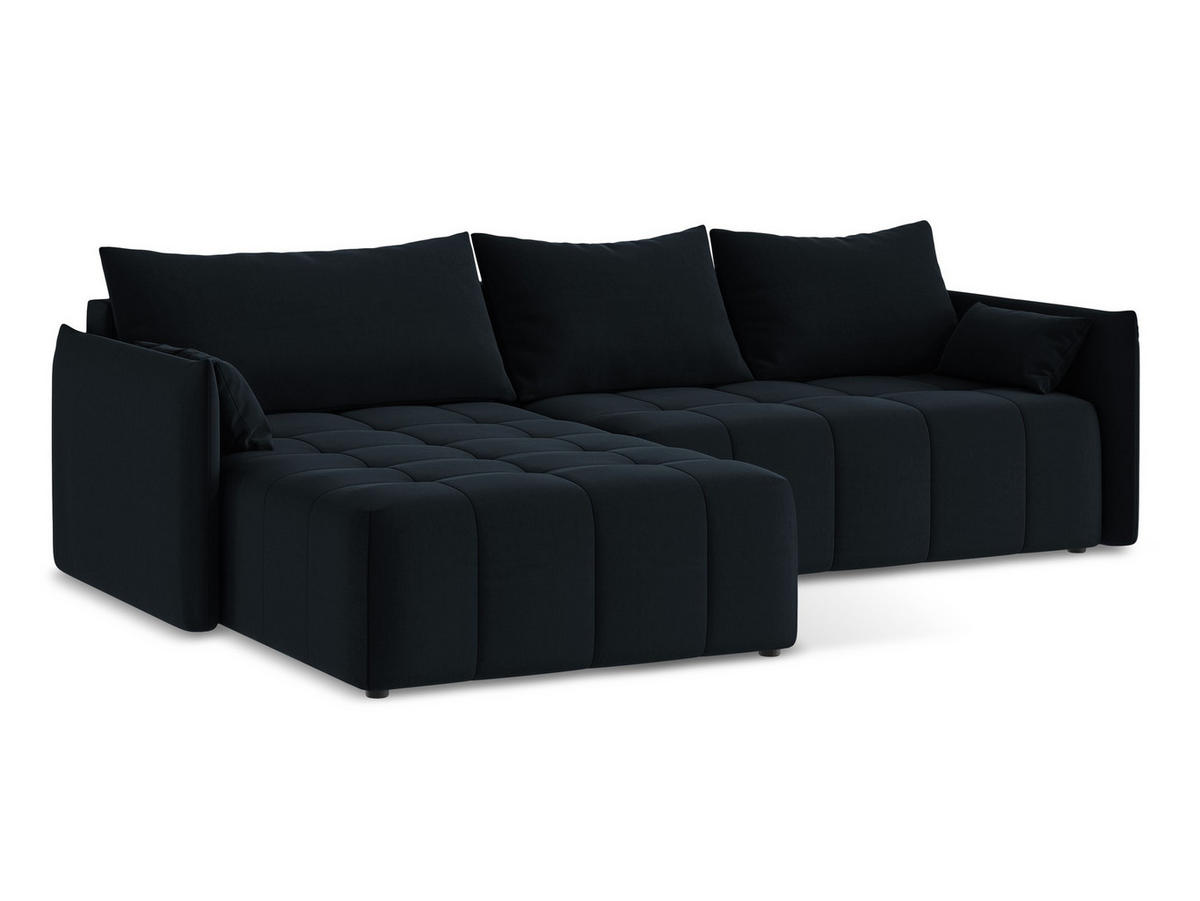 SOFAELEMENT Rechts Samt Stoff Violett - Flieder/Schwarz, Holzwerkstoff/Kunststoff (91/75/166cm) - Makamii