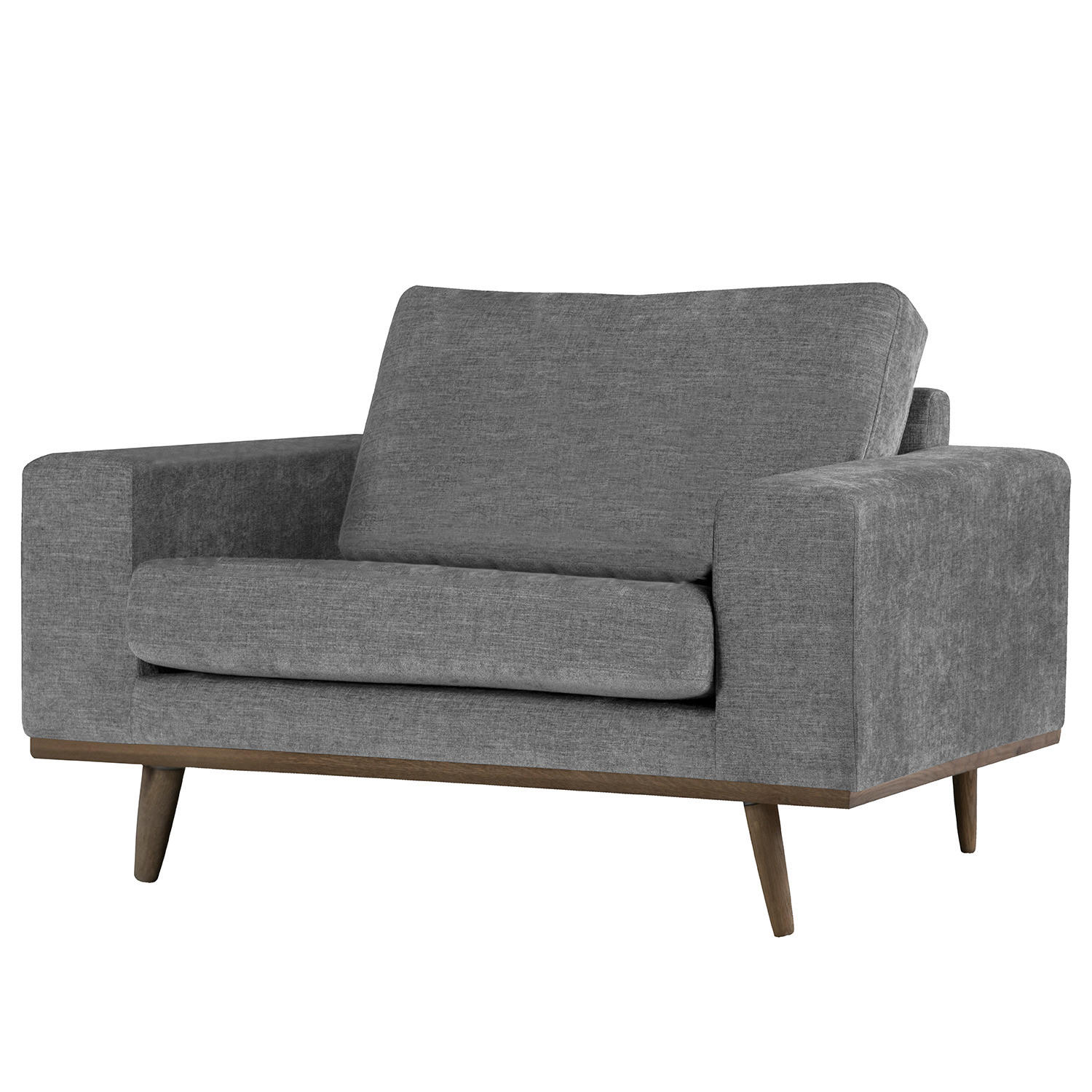 SESSEL - Eichefarben/Dunkelgrau, Textil (122/81/88cm) - home24