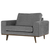 SESSEL - Eichefarben/Dunkelgrau, Textil (122/81/88cm) - home24